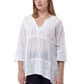La Cera Applique Trimmed Tunic Top - La Cera