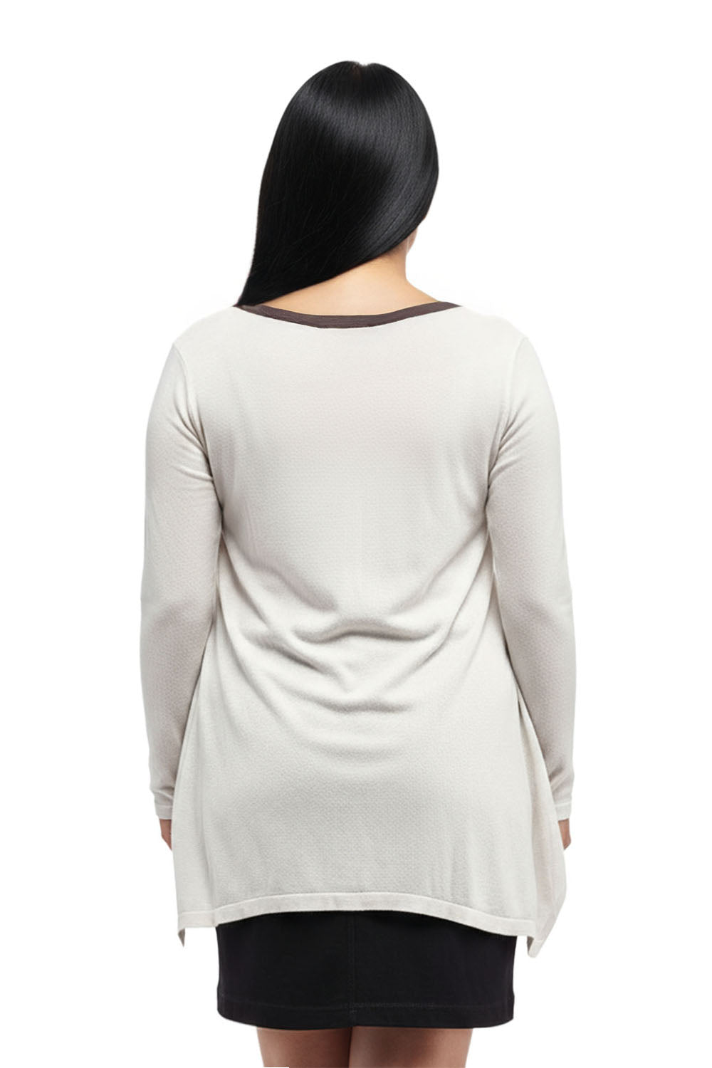 La Cera Hi-Lo Crew Neck Sweater Top - Plus Size
