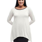 La Cera Hi-Lo Crew Neck Sweater Top - Plus Size