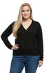 La Cera Long Sleeve Cardigan with Pockets - Plus Size - La Cera