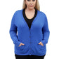 La Cera Long Sleeve Cardigan with Pockets - Plus Size - La Cera