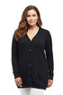 La Cera Long Sleeve Boyfriend Cardigan - Plus Size - La Cera