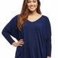 La Cera V-Neckline Dolman Sleeve Sweater - Plus Size