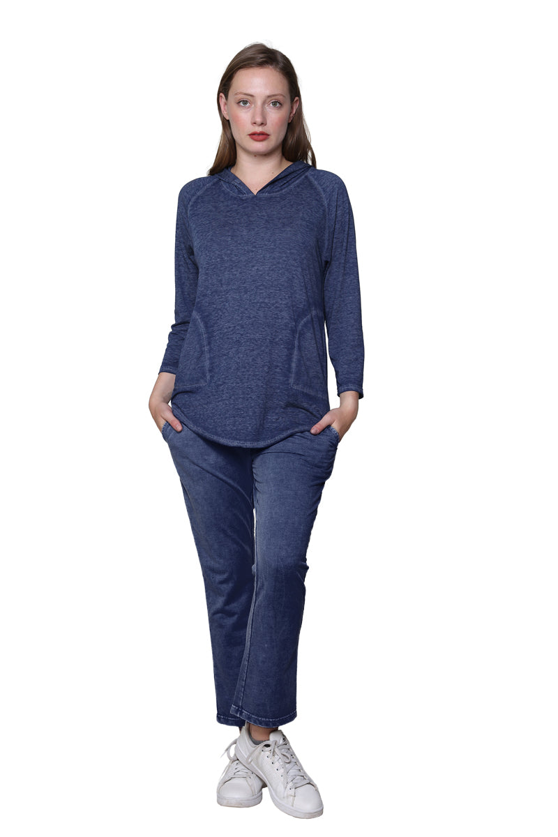 Soft & Supple 2-Piece Hooded Knit Sweatpants Set - La Cera