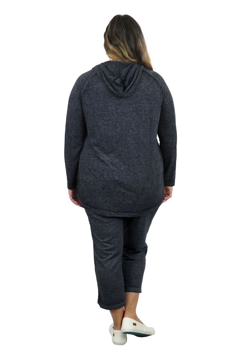 Plus Size Soft & Supple 2-Piece Hooded Knit Sweatpants Set