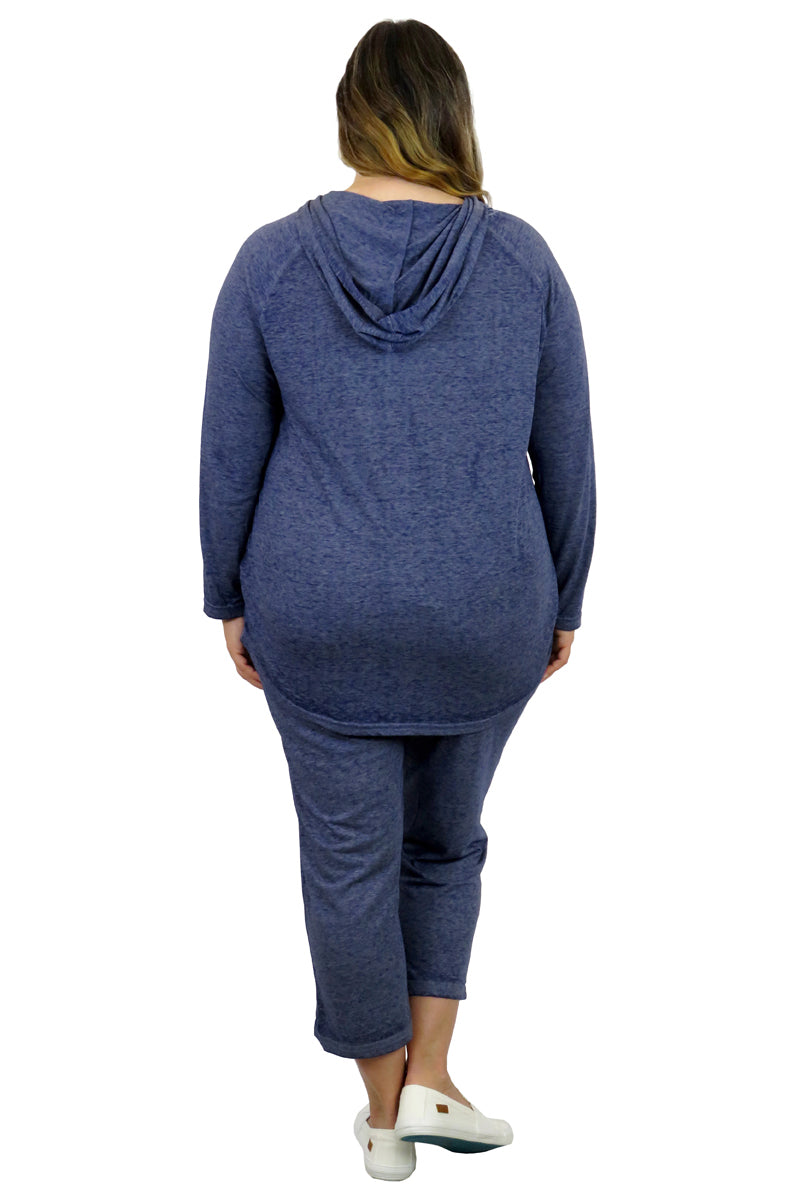 Plus Size Soft & Supple 2-Piece Hooded Knit Sweatpants Set