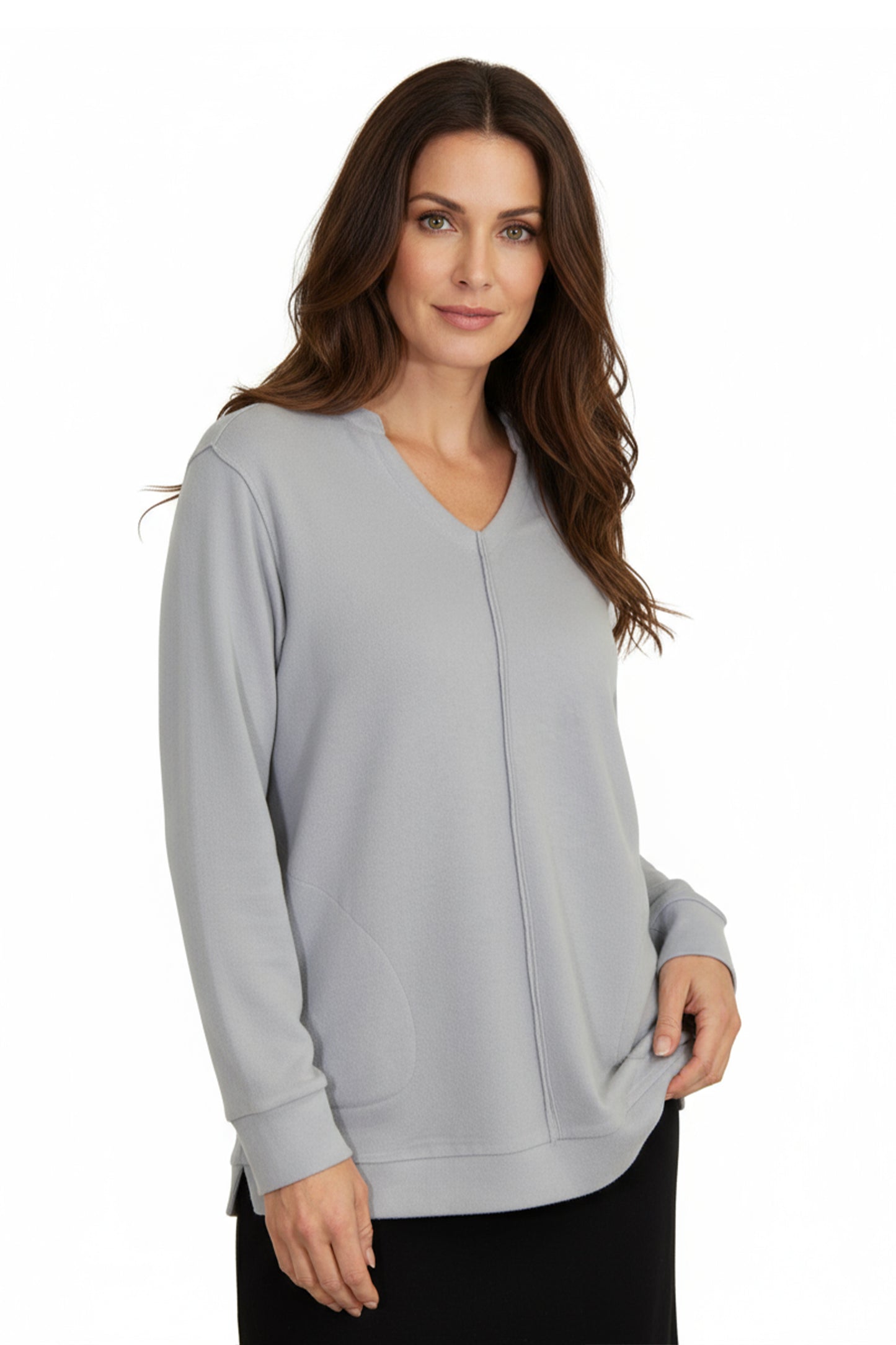 Comfort Luxe Collection Cozy Knit V Neck Tunic