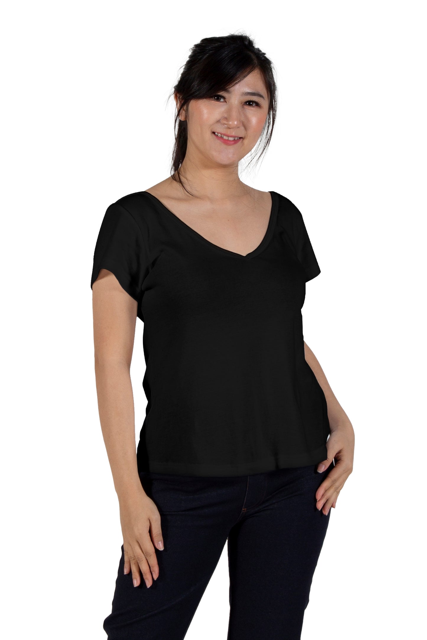 A La Carte By La Cera Cotton V-Neck Top