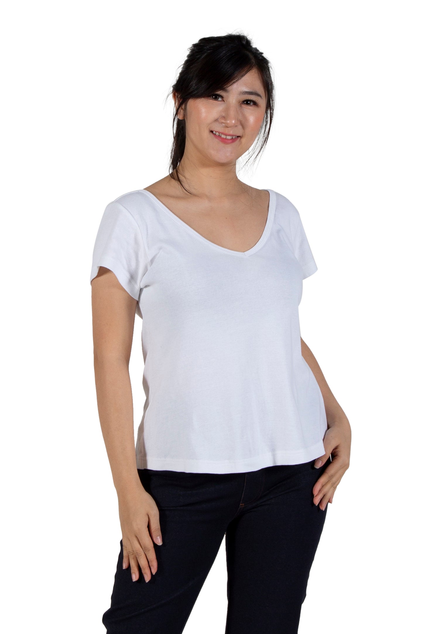 A La Carte By La Cera Cotton V-Neck Top