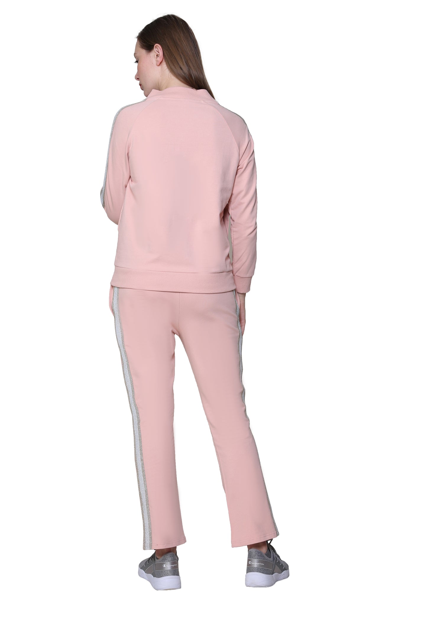 French Terry Cotton 2-Piece Zip-Front Track Pant Set - La Cera