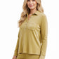 Comfort Luxe Collection Cozy Knit Notch Collar Shirt - La Cera