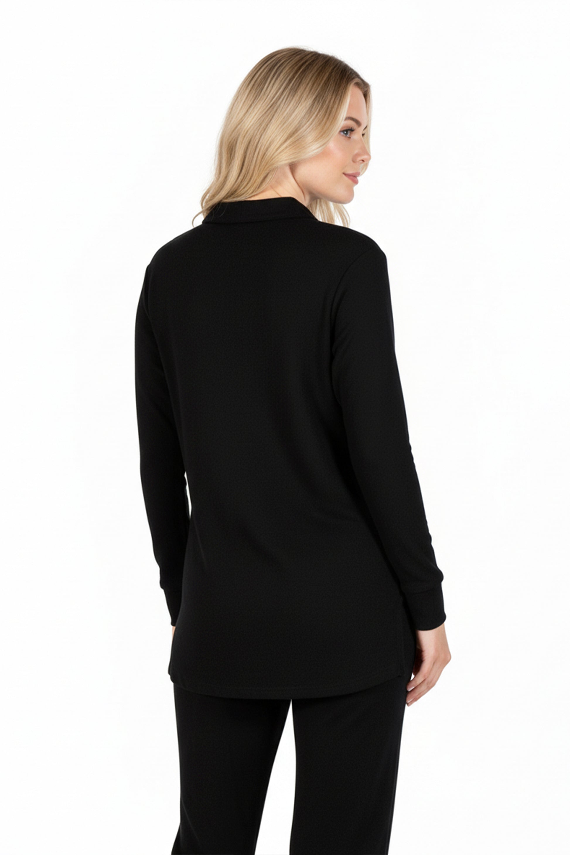 Comfort Luxe Collection Cozy Knit Notch Collar Shirt - La Cera