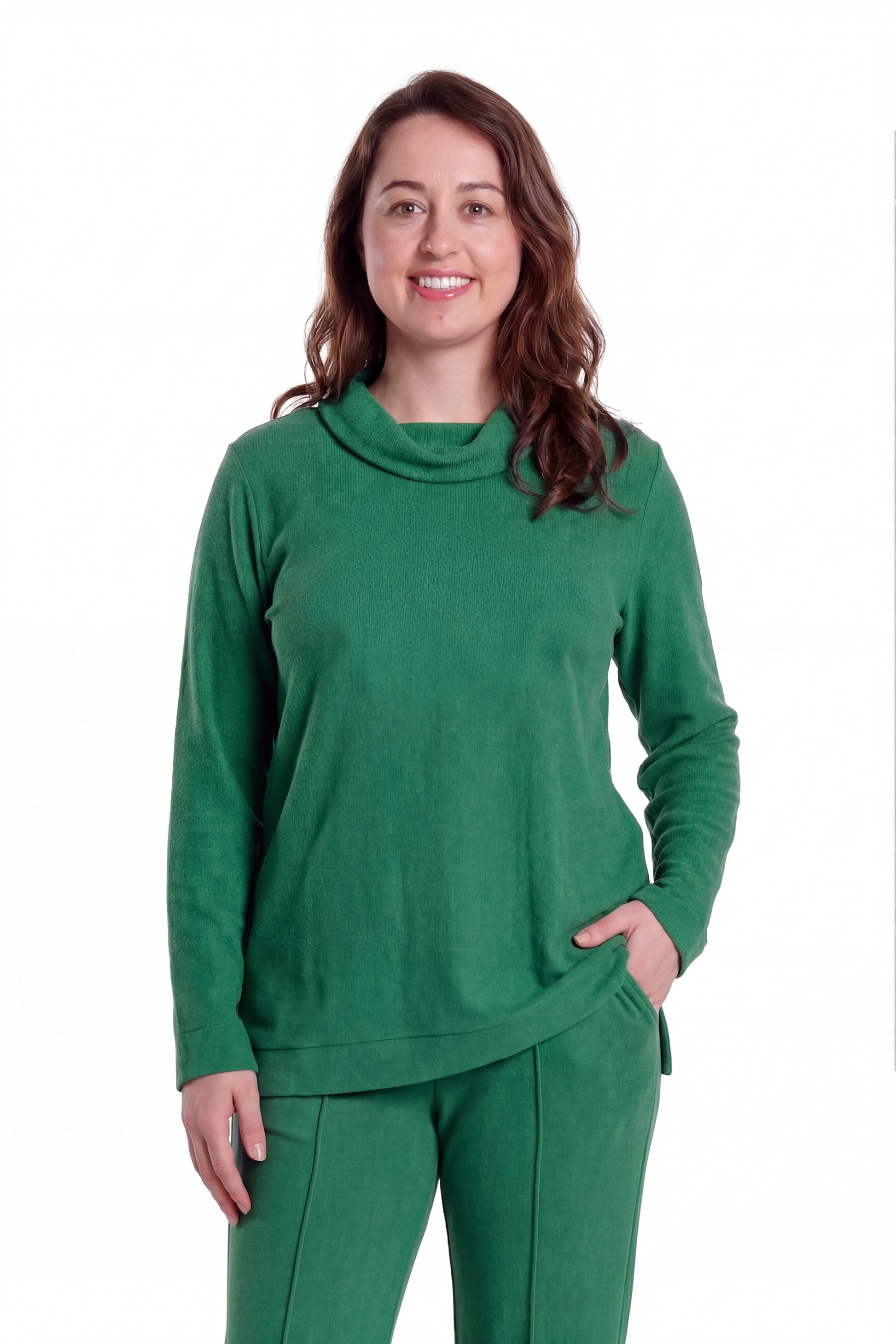 Comfort Luxe Collection Cozy Knit Cowl Neck Top - La Cera