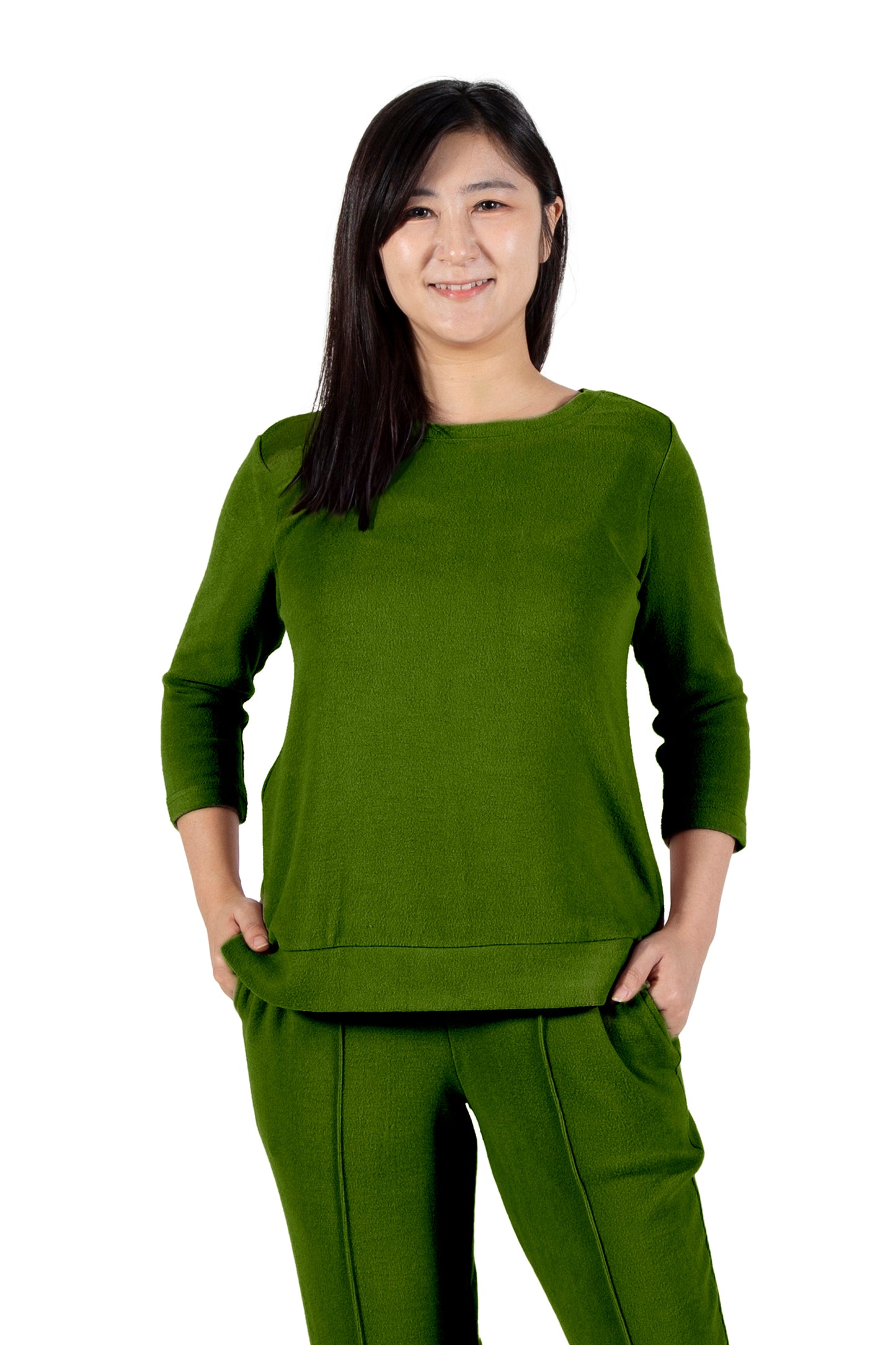 Comfort Luxe Collection Cozy Knit Crew Neck Tee