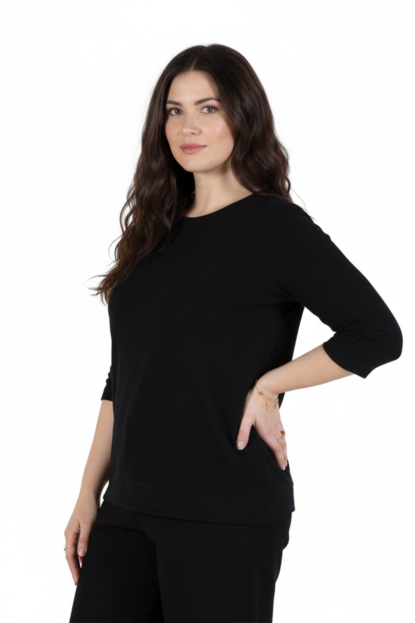 Comfort Luxe Collection Cozy Knit Crew Neck Tee