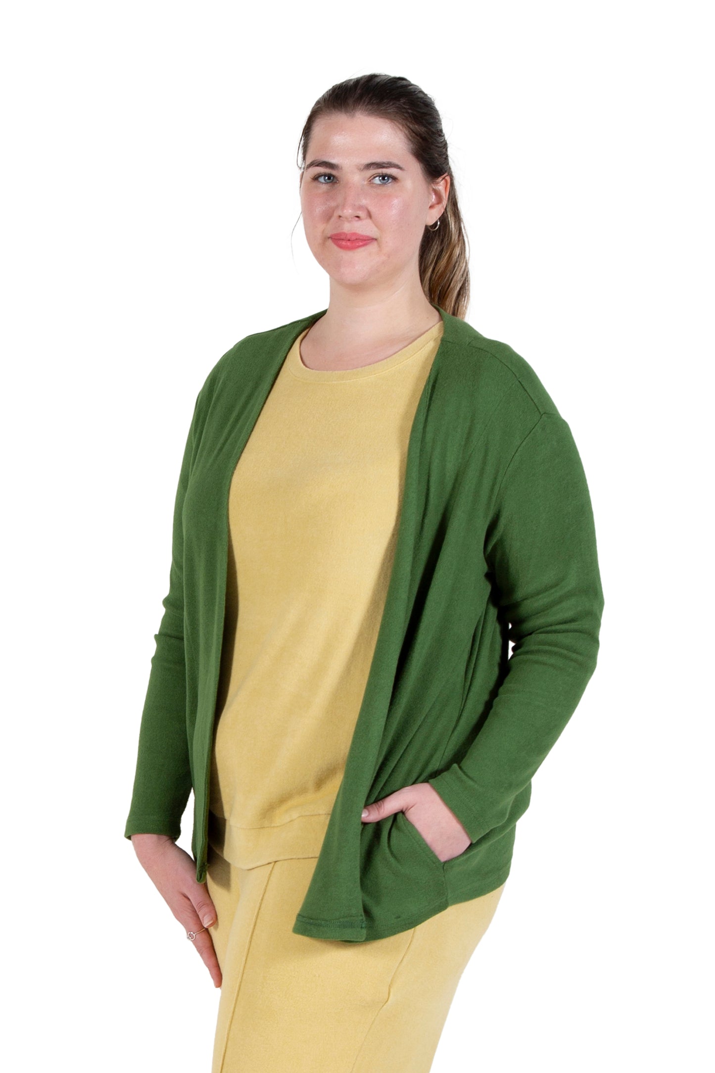Plus Size Comfort Luxe Collection Cozy Knit Open Cardigan - La Cera
