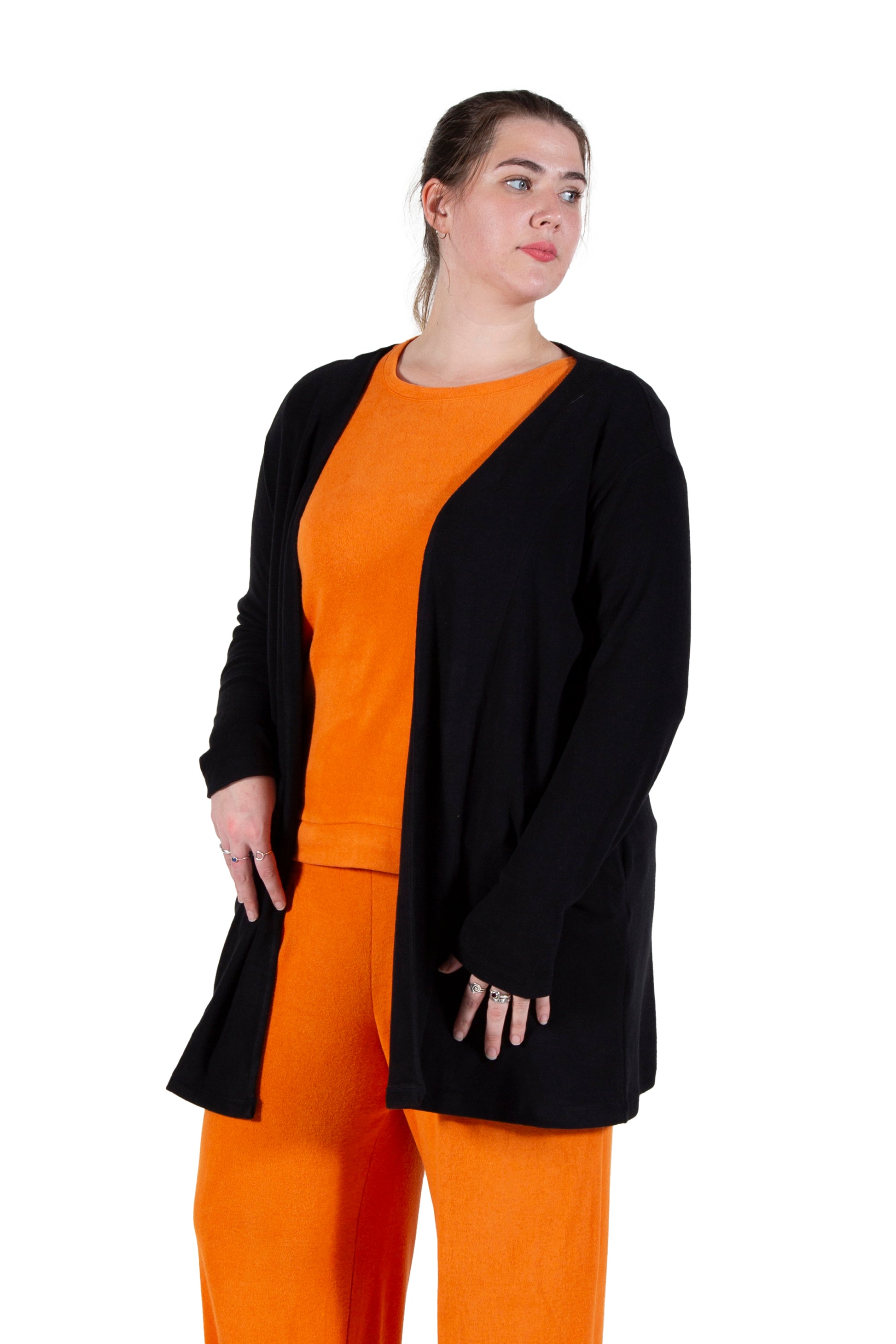 Plus Size Comfort Luxe Collection Knee Length Cardigan - La Cera