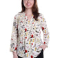 Pleat Front Printed Rayon Top - La Cera