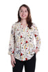 Pleat Front Printed Rayon Top - La Cera