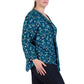 Pleat Front Printed Rayon Top - Plus Size