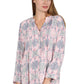 Pleat Front Printed Rayon Top - La Cera