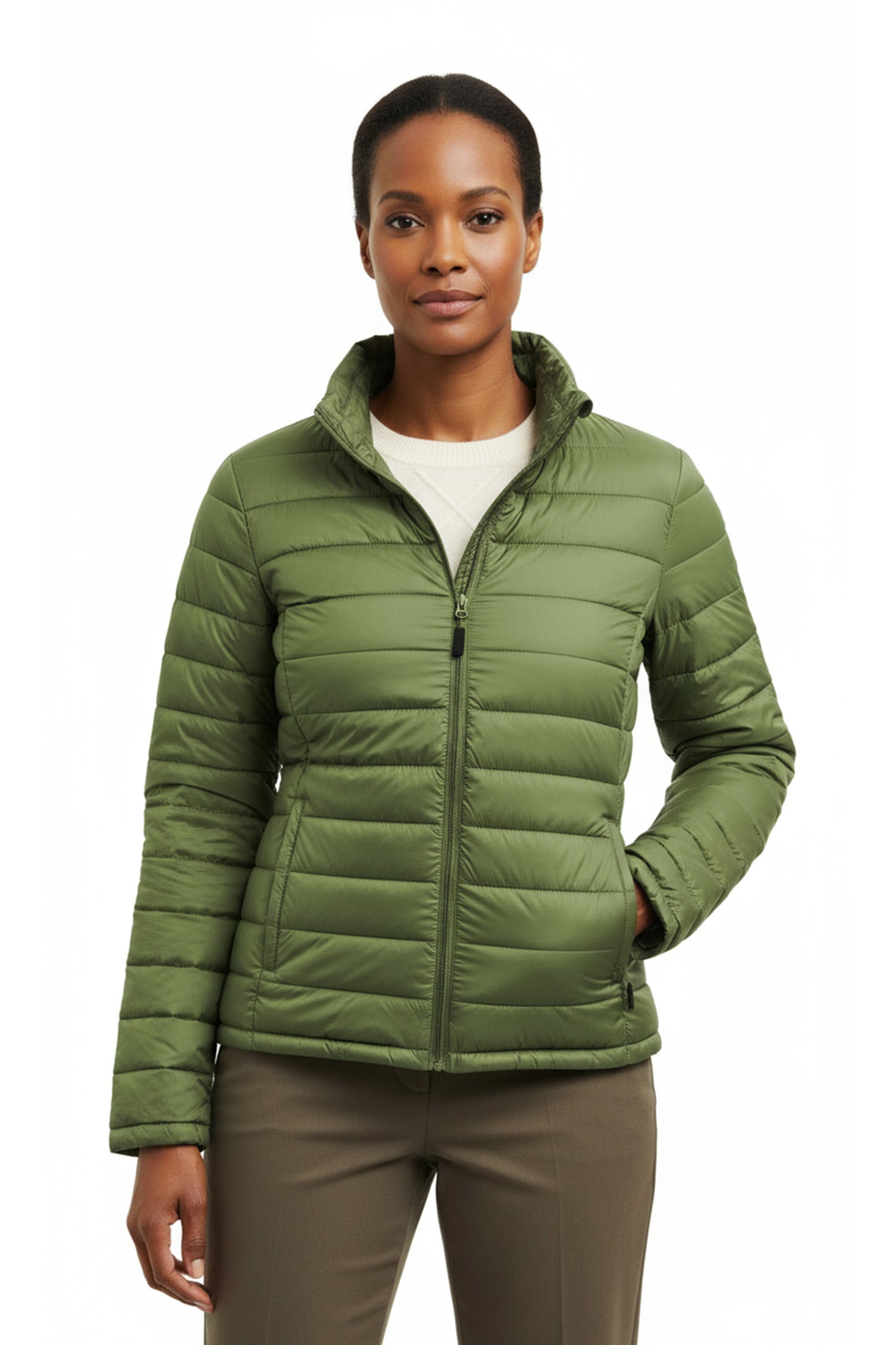 La Cera Quilted Nylon Puffer Jacket