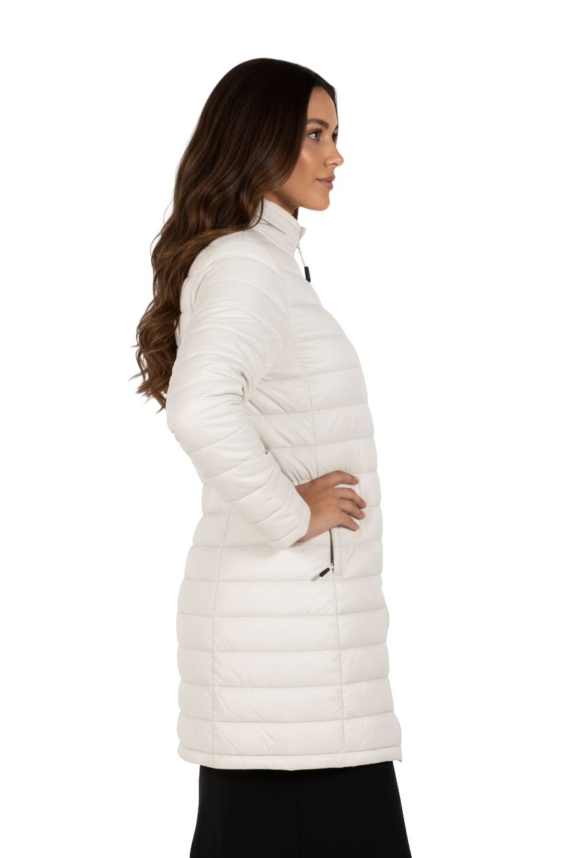 La Cera Lightweight Quilted Puffer Coat