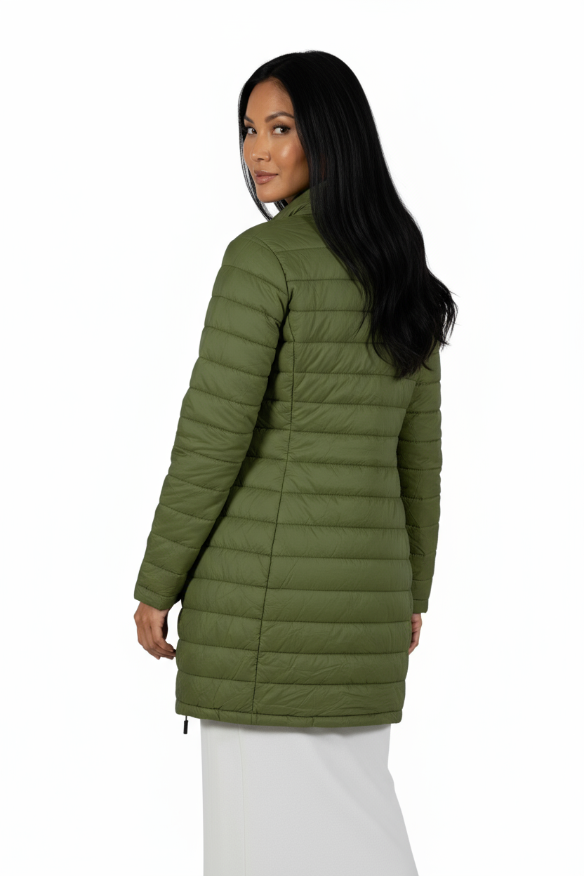 La Cera Lightweight Quilted Puffer Coat
