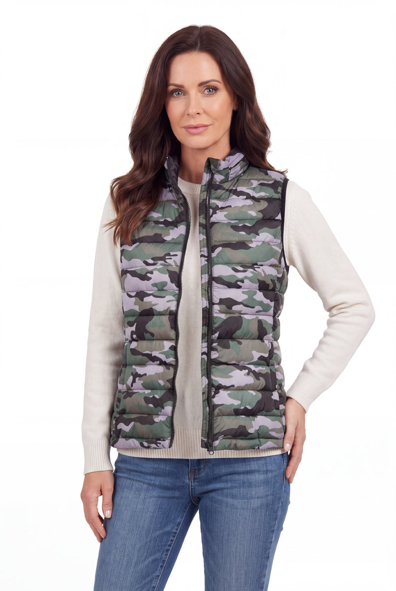 La Cera Camo Printed Vest