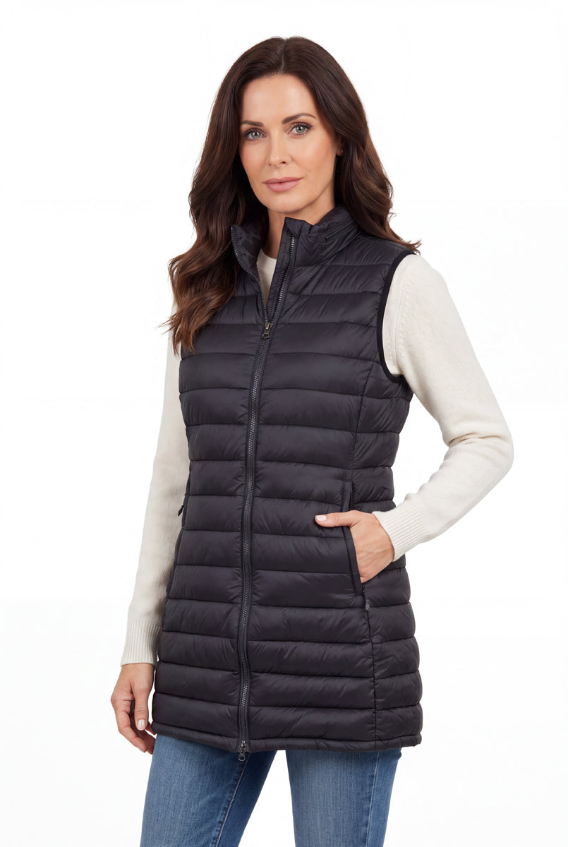 La Cera Solid Knee Length Vest