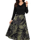 La Cera Savannah Palm Print A Line Skirt - La Cera