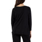 La Cera Solid Cowl Neck Top - La Cera