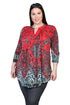 La Cera Plus Size Pleat Front Top - La Cera