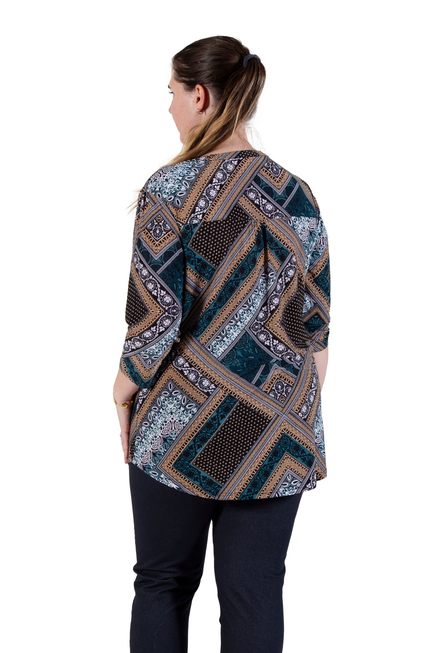 La Cera Plus Size Pleat Front Top