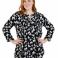 La Cera Plus Butterfly Print Pleat Front Tunic