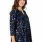La Cera Plus Size Pleated Floral Print Tunic