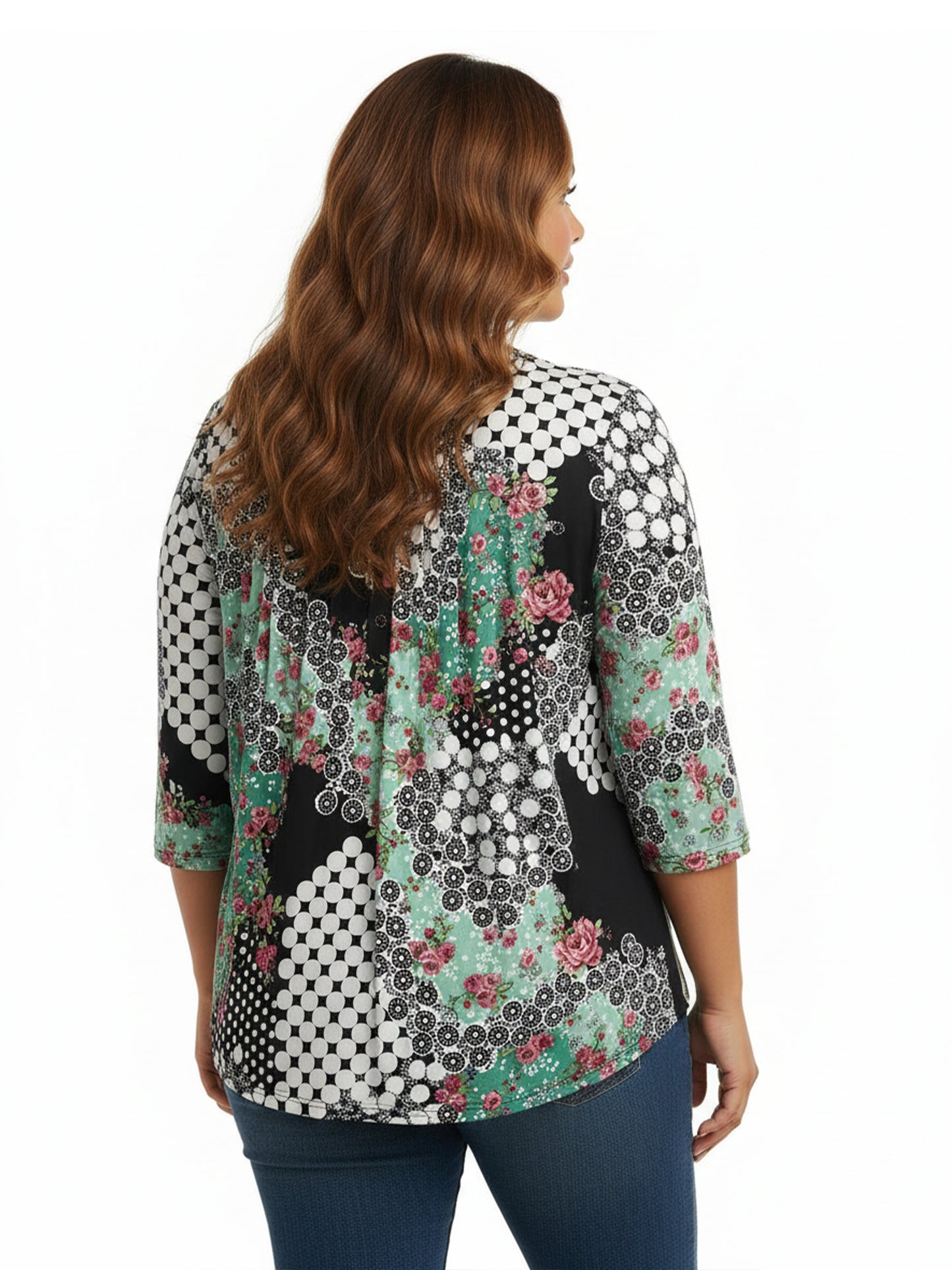 La Cera Plus Size Pleat Front Top