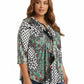 La Cera Plus Size Pleat Front Top