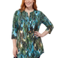 Plus Size La Cera Pleat Front Printed Tunic Peacock - La Cera