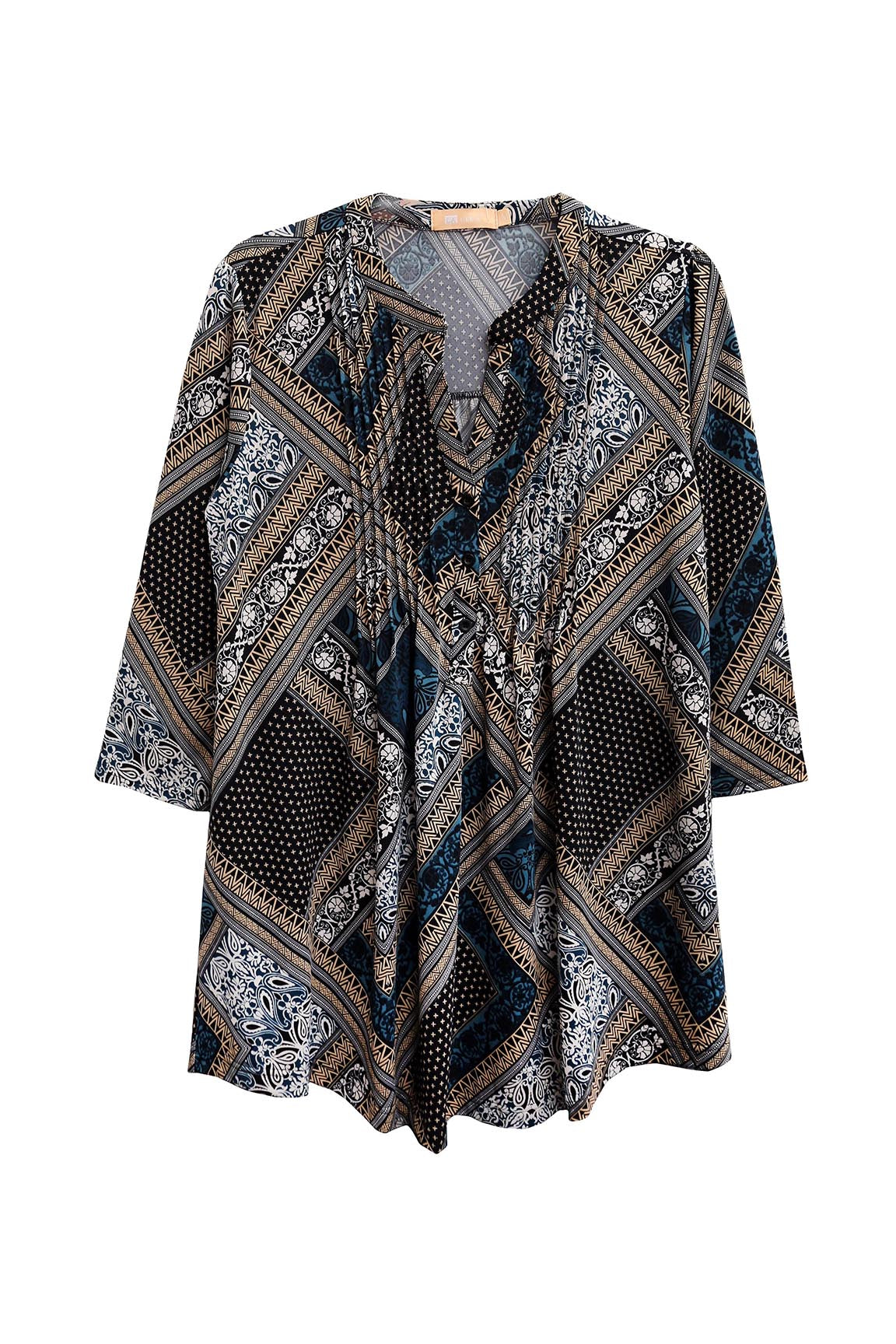 La Cera Pleat Front Tunic