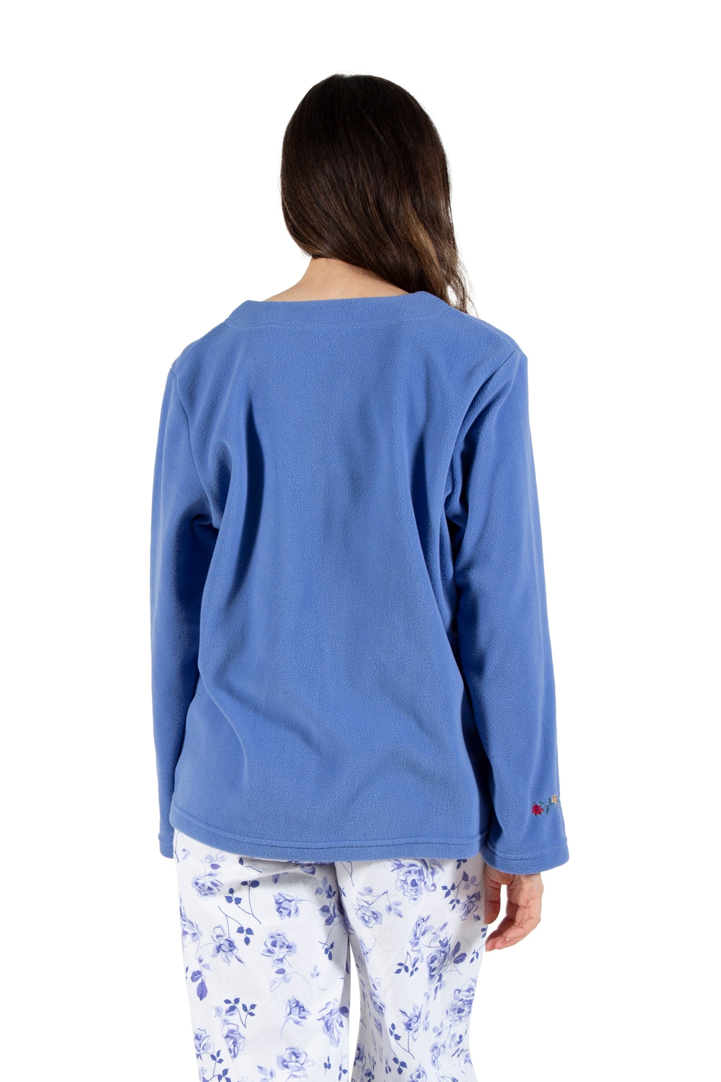 La Cera Embroidered Fleece Jacket - La Cera