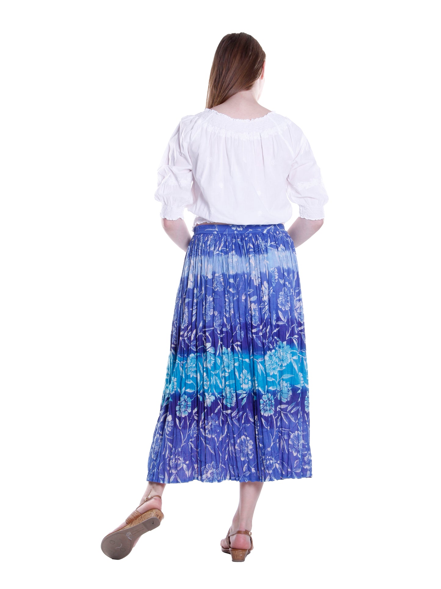 La Cera Crinkle Voile Reversible Skirt