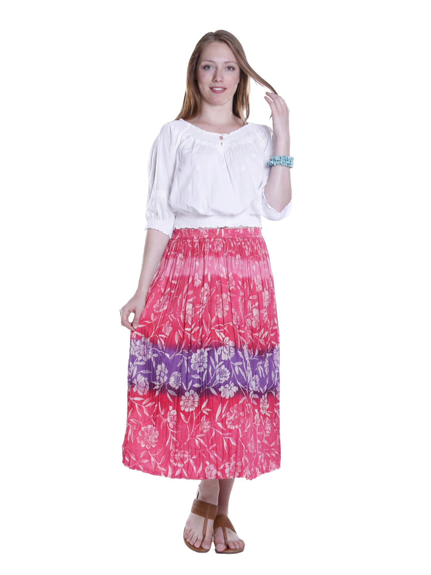 La Cera Crinkle Voile Reversible Skirt