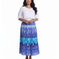 La Cera Plus Size Crinkle Voile Reversible Skirt