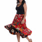 La Cera Plus Size Crinkle Printed Reversible Skirt