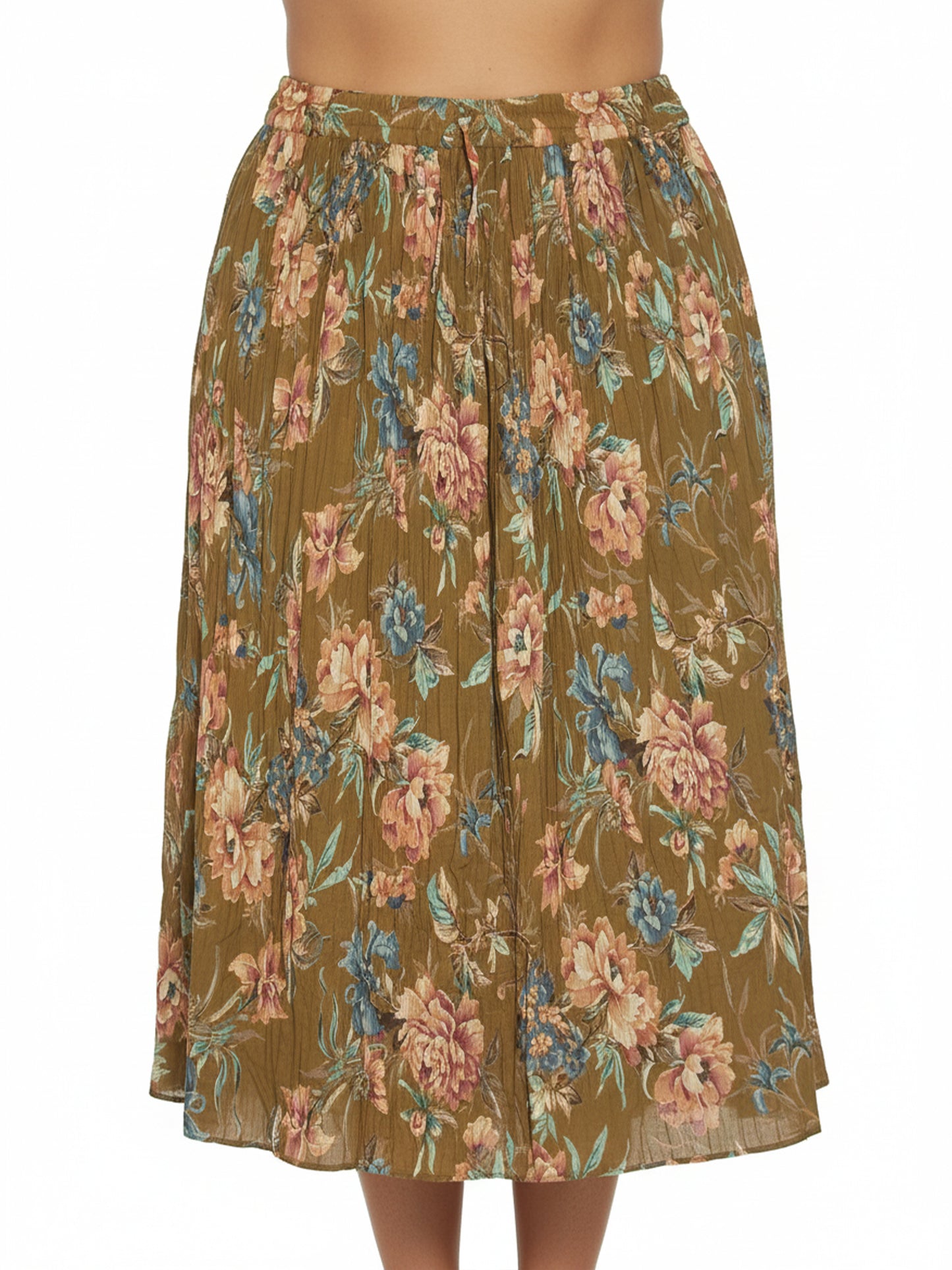 La Cera Plus Size Pleated Reversible Skirt