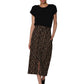 La Cera Floral Printed Cotton Corduroy Skirt