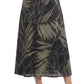 La Cera Savannah Palm Print A Line Skirt - La Cera