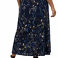 La Cera Plus Size A line Printed Jersey Skirt - La Cera