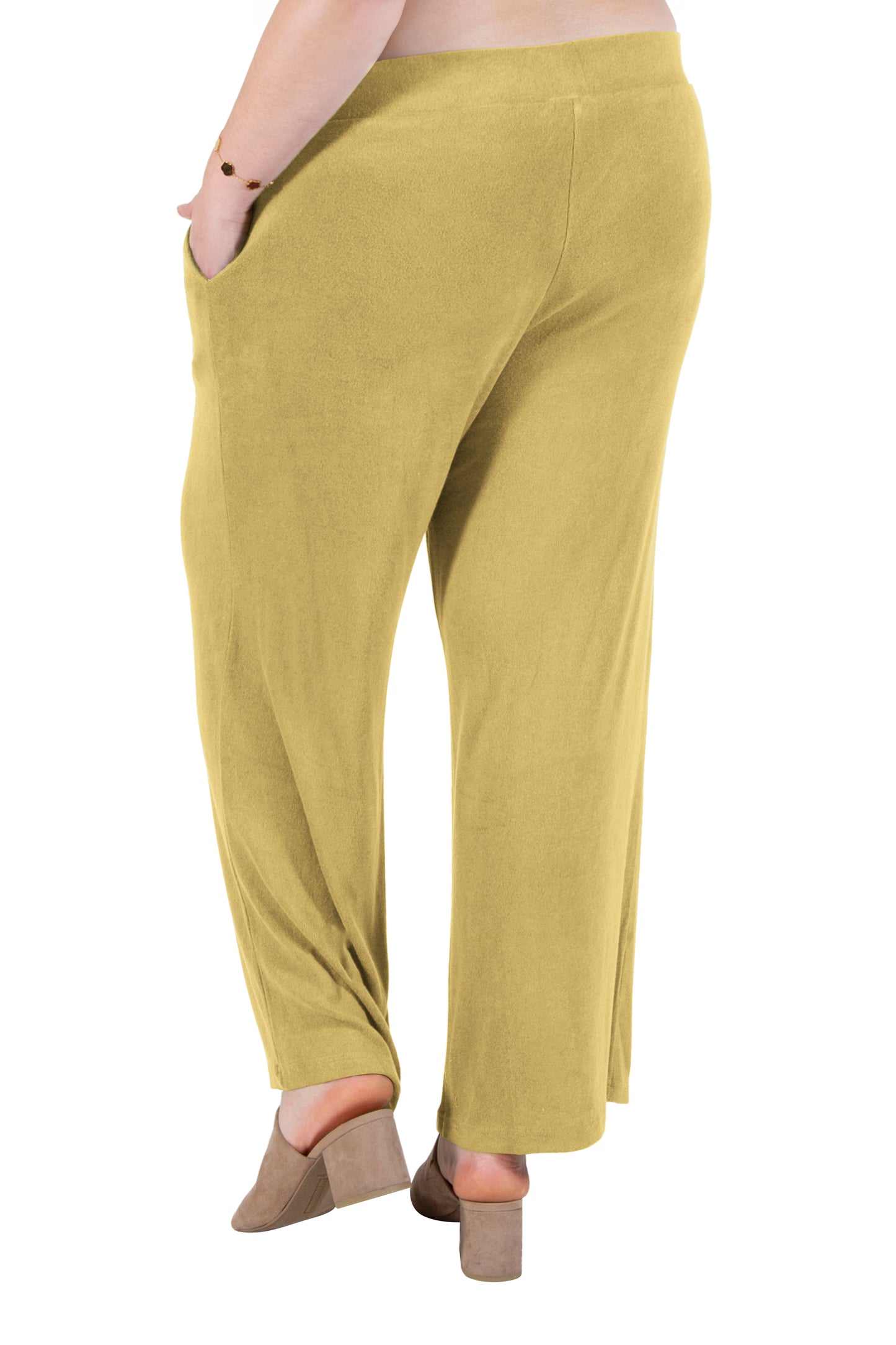 Plus Size Comfort Luxe Collection Cozy Knit Palazzo Pants - La Cera